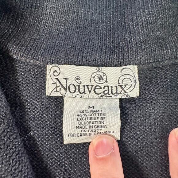 Nouveaux NWT Women's Medium Black Full Zip Christmas Ornament Vest Embellished - Picture 3 of 10